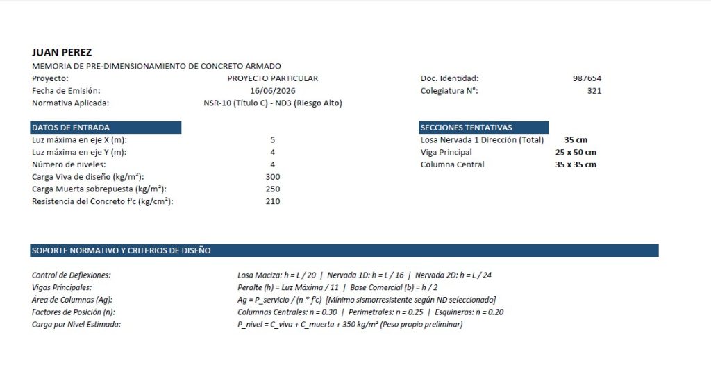 software de predimensionamiento estructural sce predim.